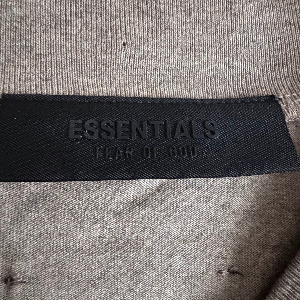 Fear of God ESSENTIALS University Heather Grey Crew Neck T-Shirt Size Large - Picture 4 of 6